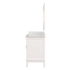 Almeria White Vanity Set w/ Mirror - Ornate Home