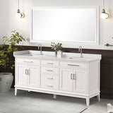 Almeria White Vanity Set w/ Mirror - Ornate Home