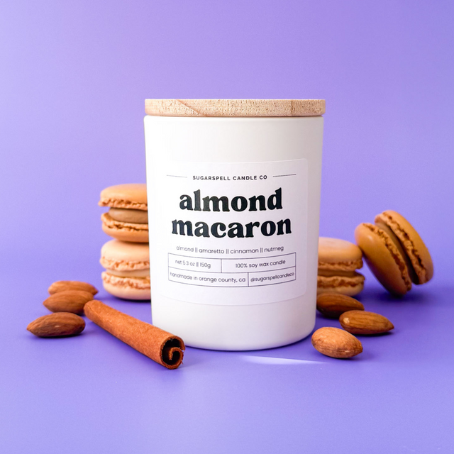 Almond Macaron 5.3oz Soy Candle - Ornate Home
