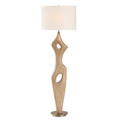 Almyra Brown/Woodtone Solid Wood Floor Lamp - Ornate Home
