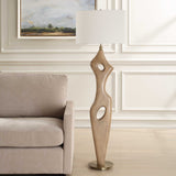 Almyra Brown/Woodtone Solid Wood Floor Lamp - Ornate Home