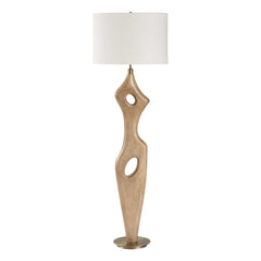 Almyra Brown/Woodtone Solid Wood Floor Lamp - Ornate Home