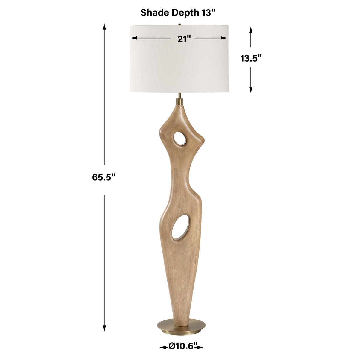 Almyra Brown/Woodtone Solid Wood Floor Lamp - Ornate Home