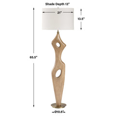 Almyra Brown/Woodtone Solid Wood Floor Lamp - Ornate Home