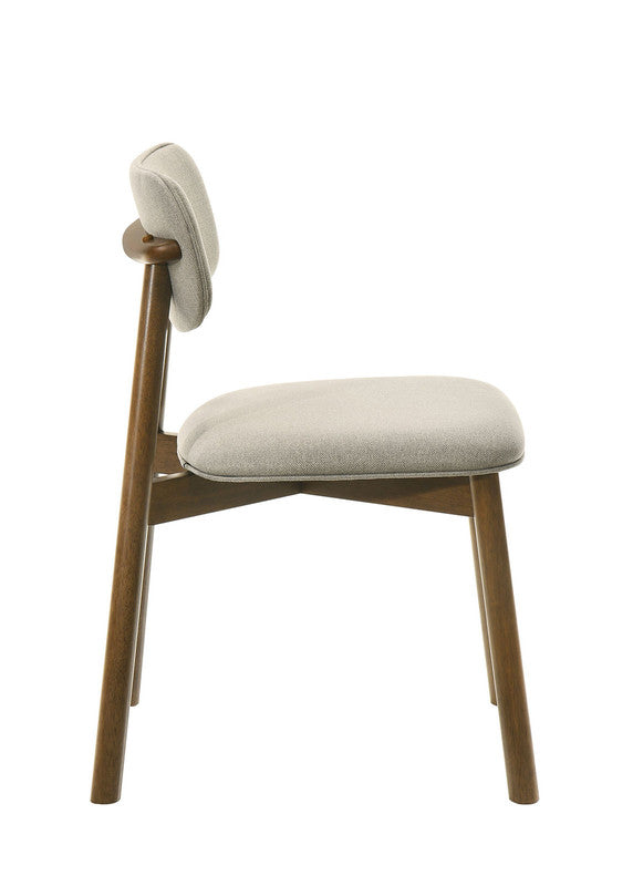 Alnwick Walnut/Beige Side Chair (Set of 2) - Ornate Home