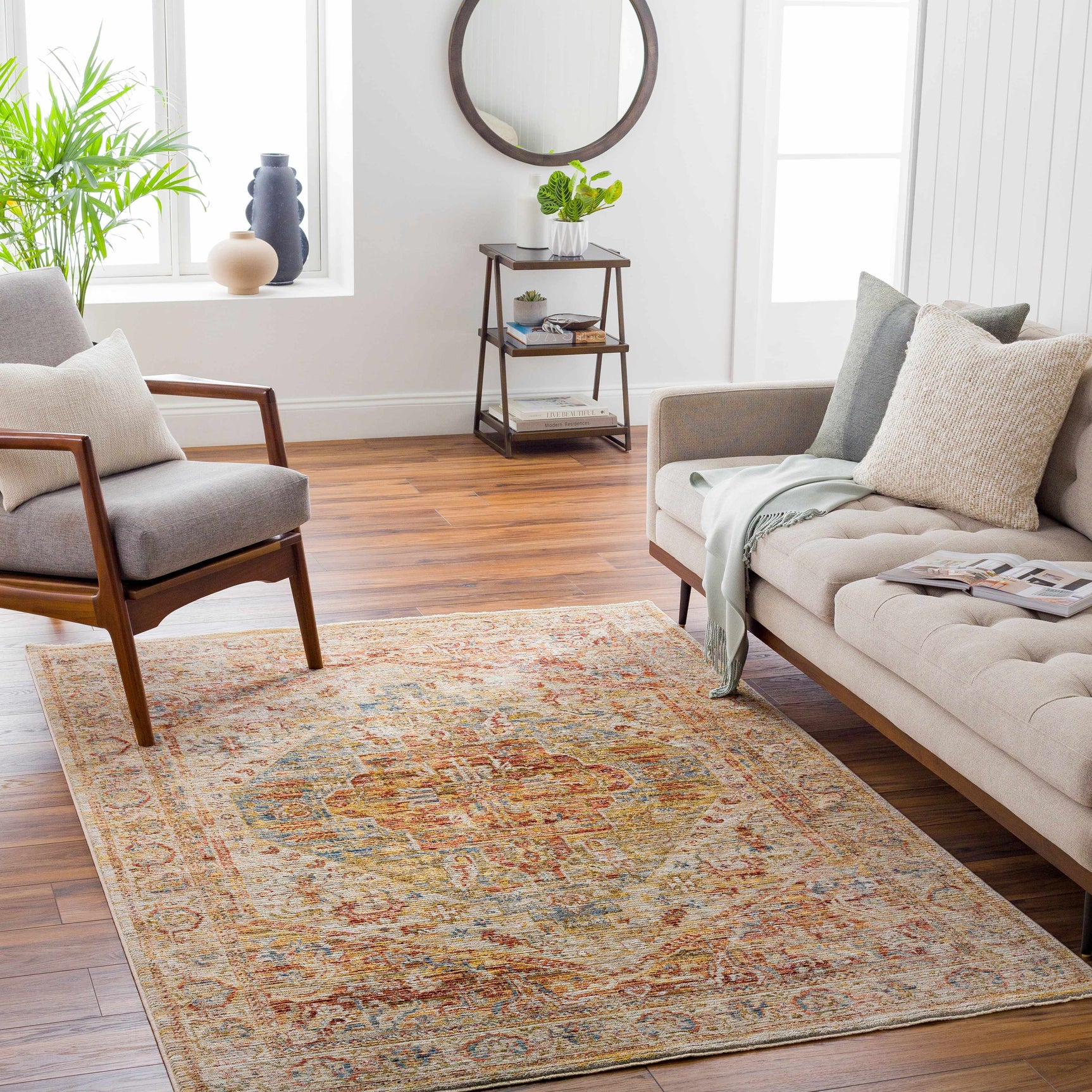 Alois Rust Rich Textured Traditional Rug - Ornate Home