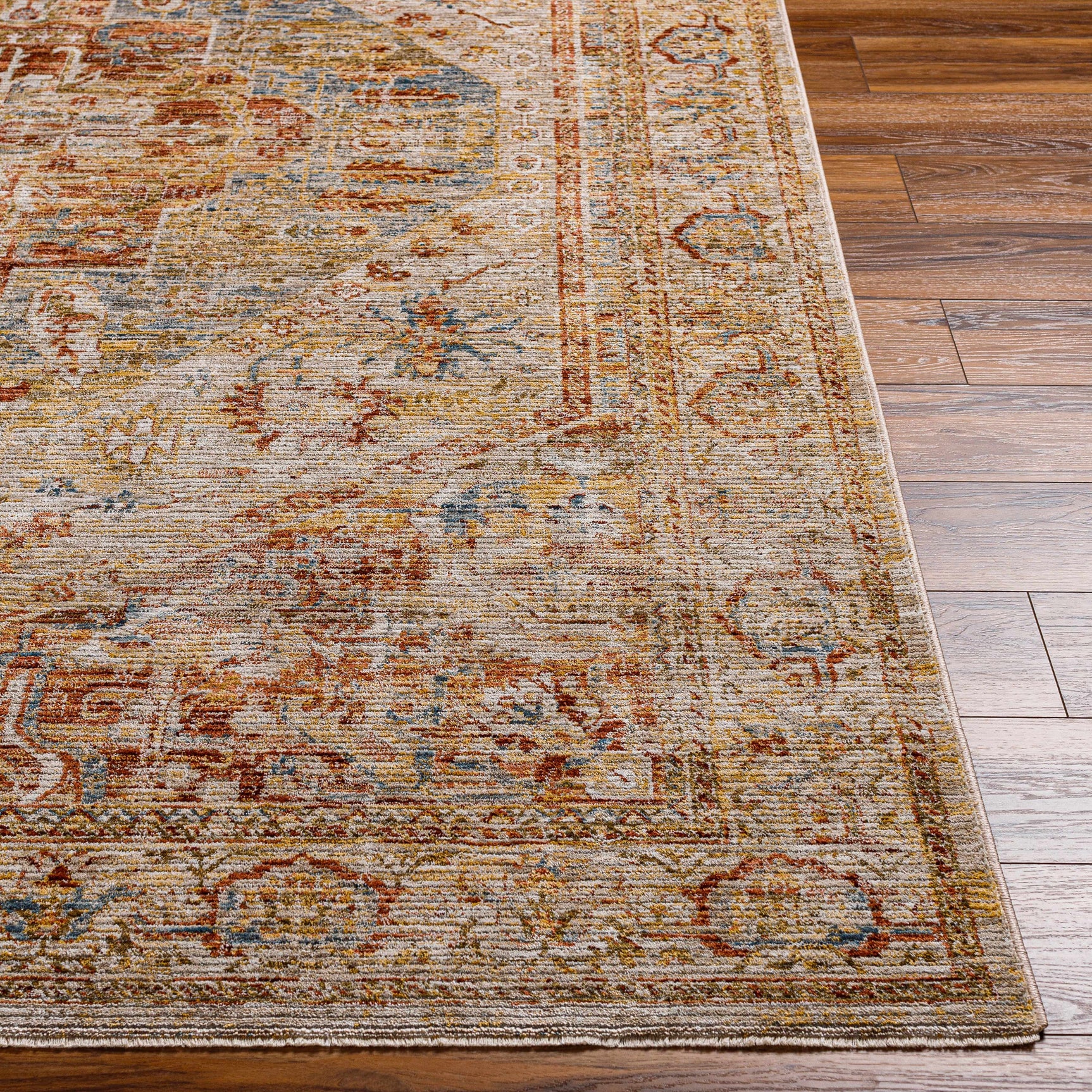 Alois Rust Rich Textured Traditional Rug - Ornate Home