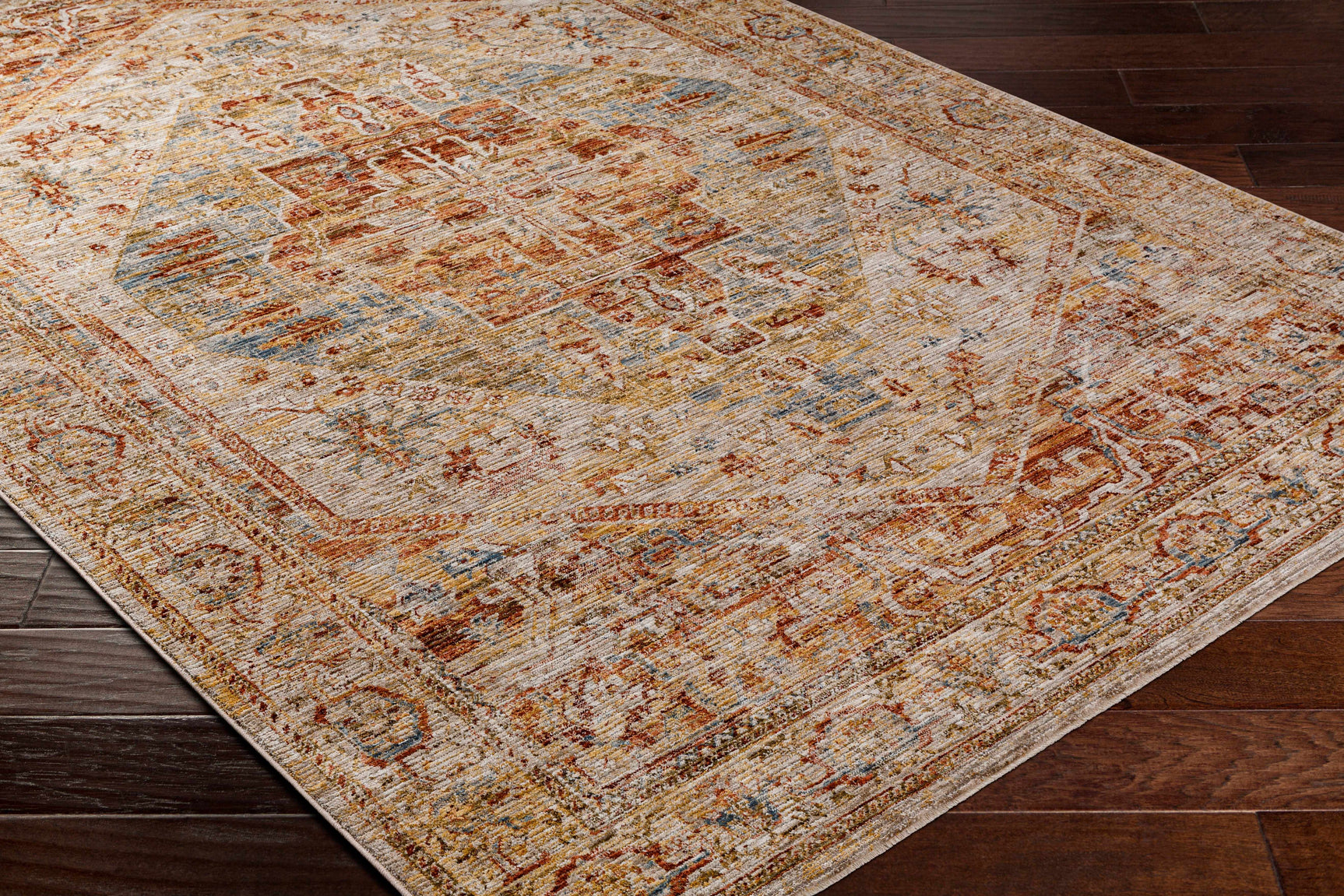 Alois Rust Rich Textured Traditional Rug - Ornate Home