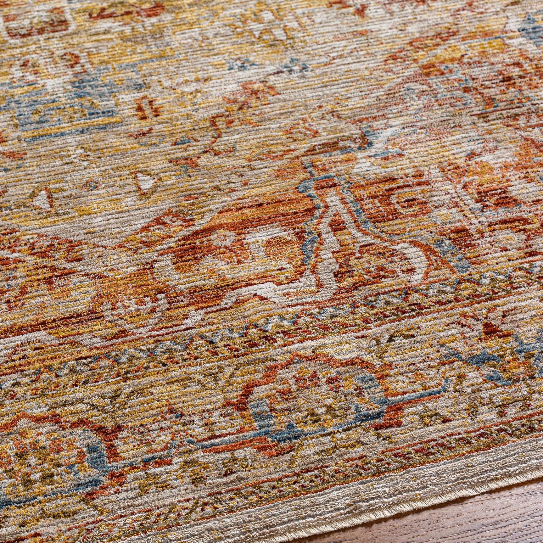 Alois Rust Rich Textured Traditional Rug - Ornate Home