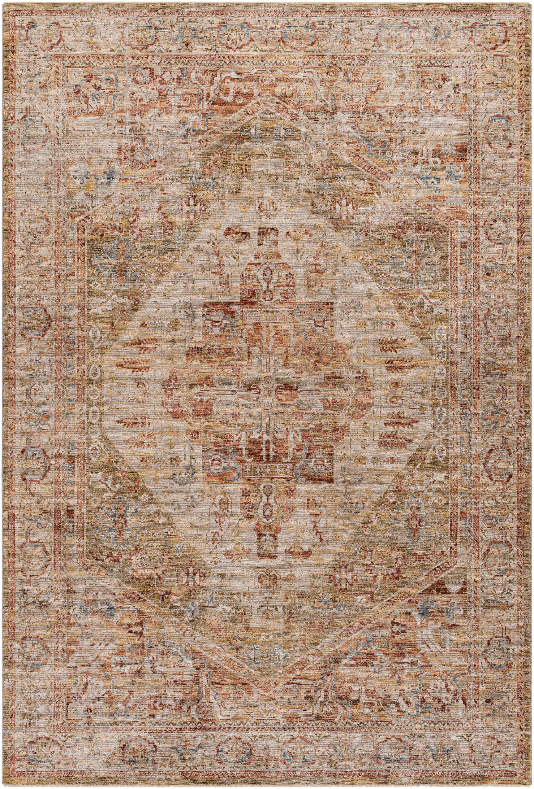 Alois Tan Rich Textured Traditional Rug - Ornate Home