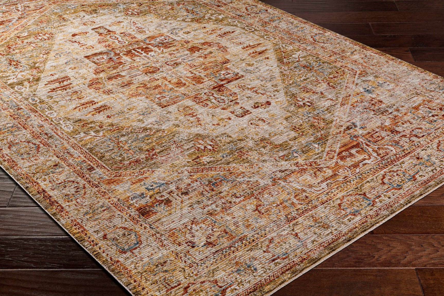 Alois Tan Rich Textured Traditional Rug - Ornate Home
