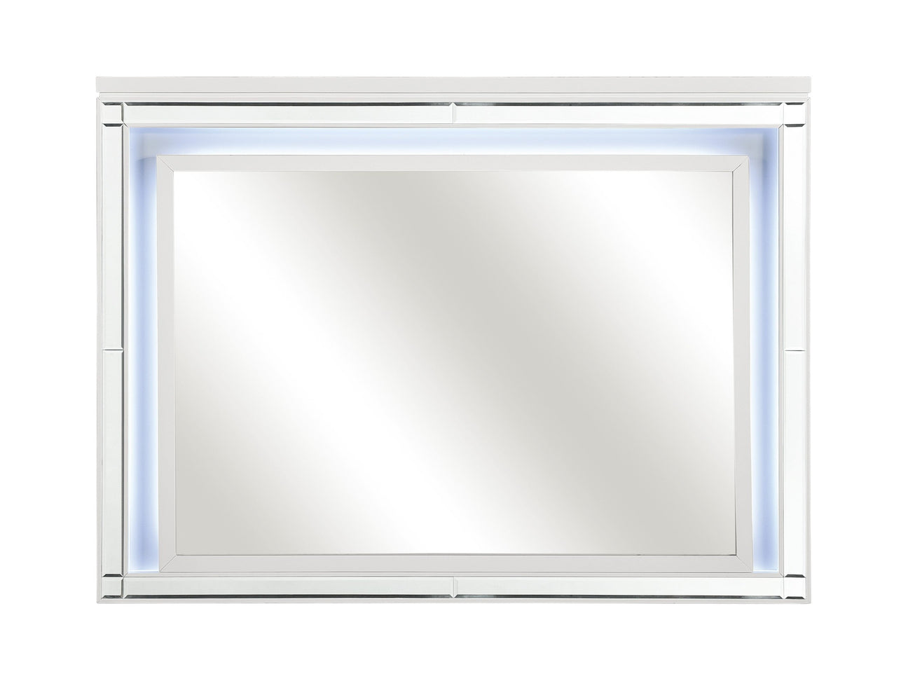 Alonza Metallic White Mirror with LED Lighting - Ornate Home