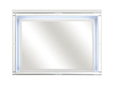 Alonza Metallic White Mirror with LED Lighting - Ornate Home
