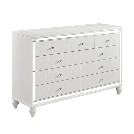 Alonza White Dresser - Ornate Home