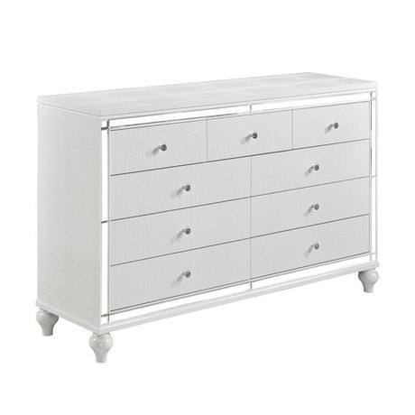 Alonza White Dresser - Ornate Home