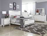 Alonza White/Metallic White Queen Bed - Ornate Home