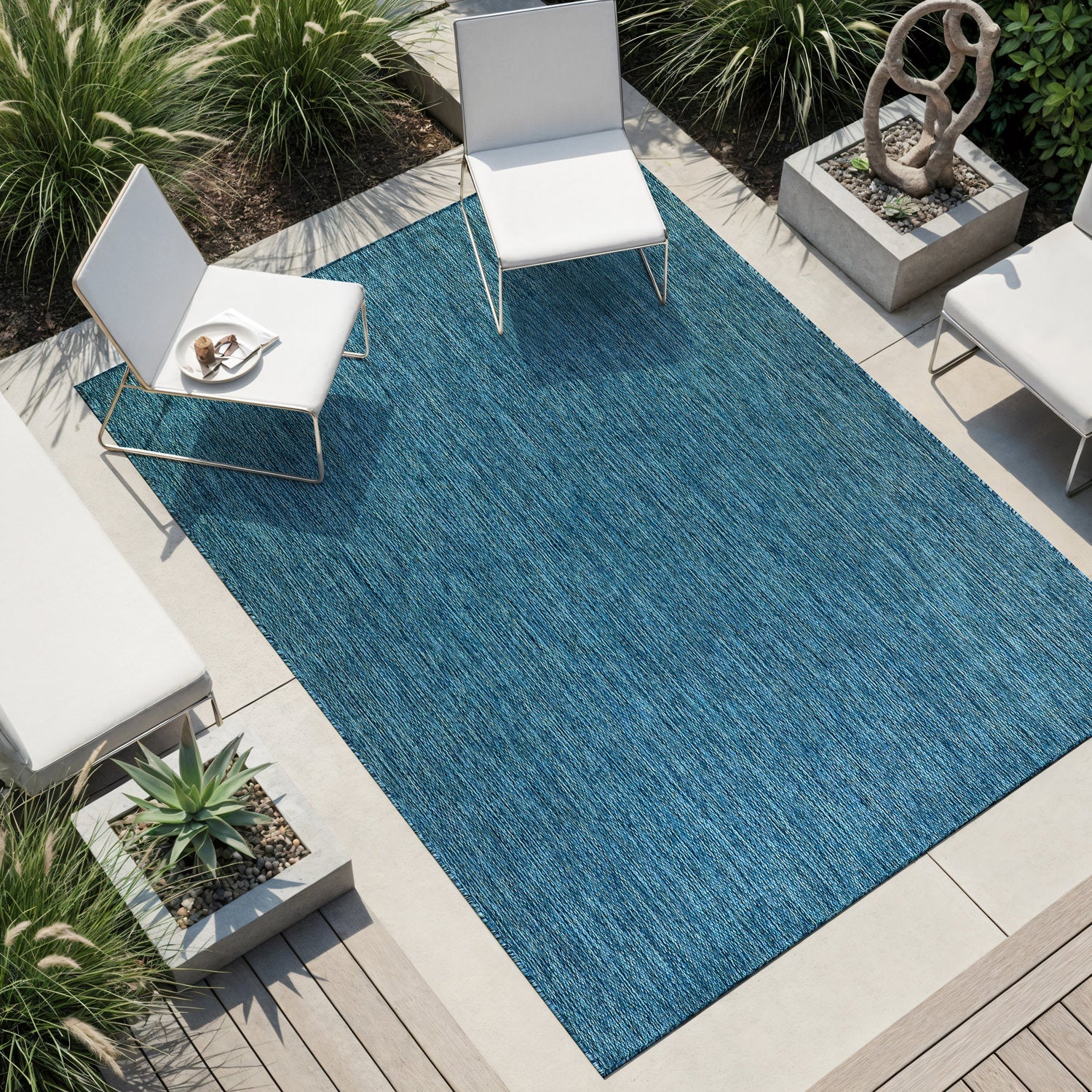 Alora Aqua Outdoor Area Rug | UV-Protected Jute-Look - Ornate Home