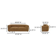 Alora Brown Sofa - Ornate Home