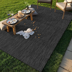 Alora Dark Gray Outdoor Rug | Heavy-Duty Patio Essential - Ornate Home