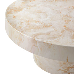 Alora Honey Onyx Indoor - Outdoor Patio Concrete Round Coffee Table - Ornate Home