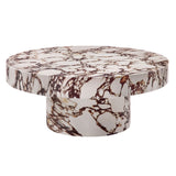 Alora Red Marble Indoor - Outdoor Patio Concrete Round Coffee Table - Ornate Home