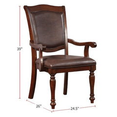 Alpena Brown Cherry/Espresso Dining Arm Chair (Set of 2) - Ornate Home