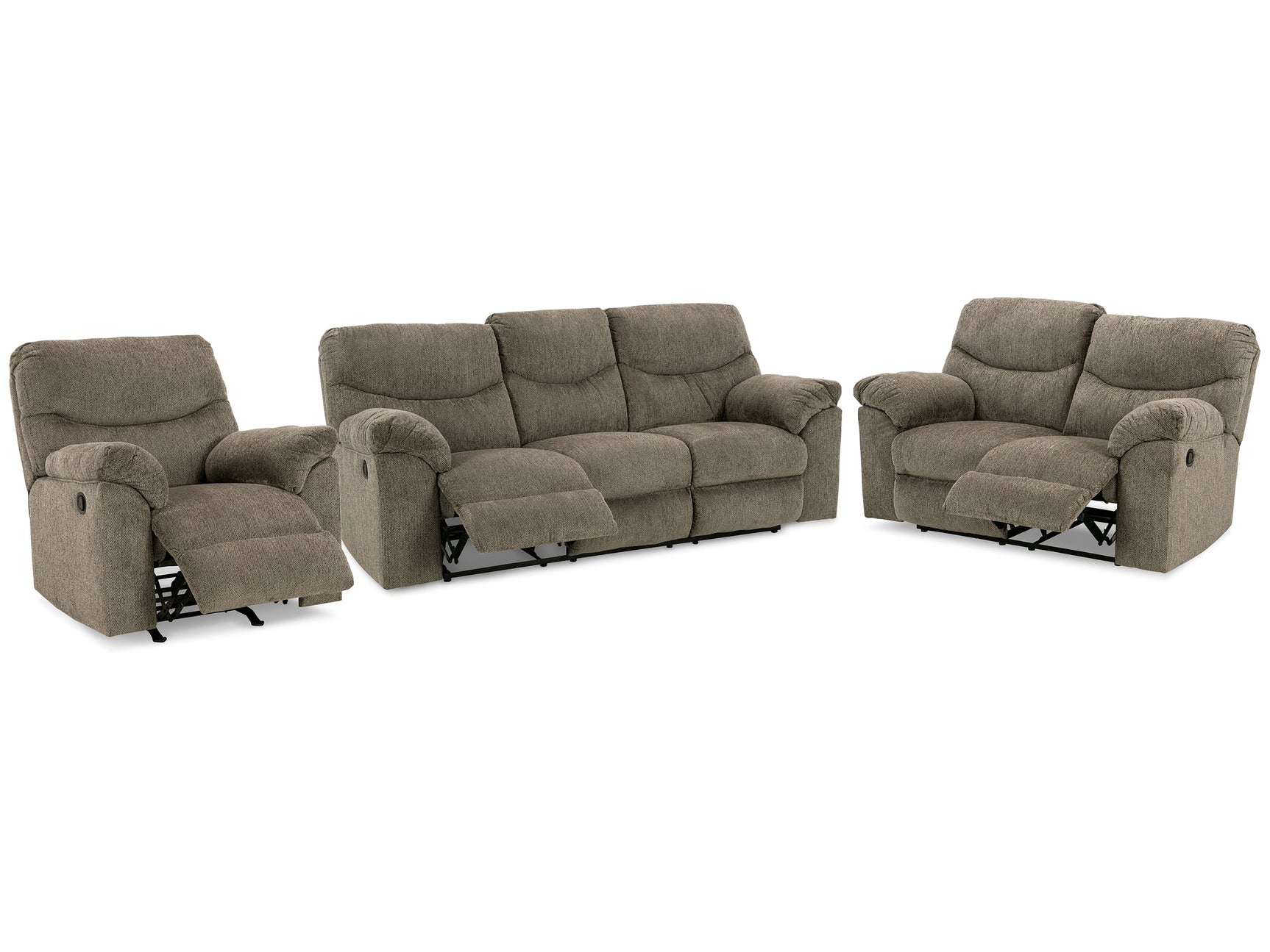 Alphons Putty Reclining Sofa, Loveseat and Recliner - Ornate Home