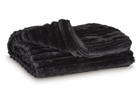 Alsonwell Black Throw (Lightweight Plush) (Online Special Price) - Ornate Home