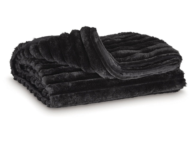 Alsonwell Black Throw (Lightweight Plush) (Online Special Price) - Ornate Home