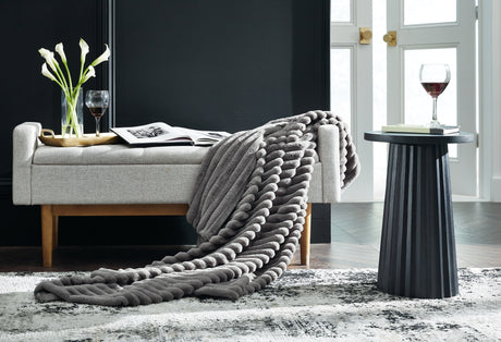 Alsonwell Gray Striped Throw - Ornate Home