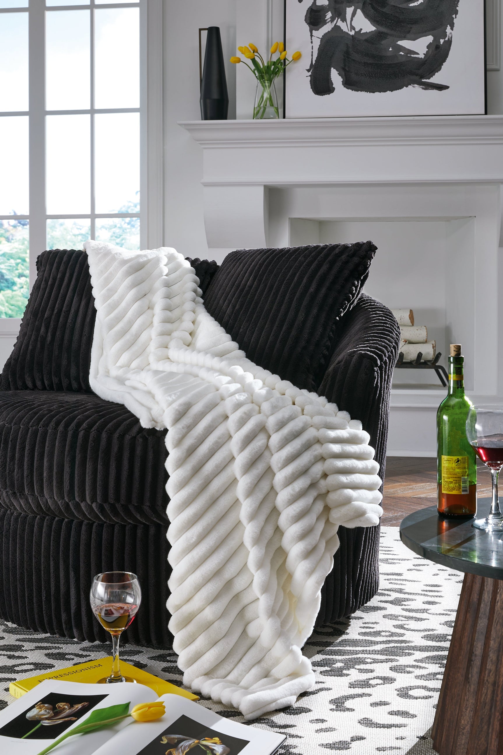 Alsonwell White Striped Throw (Online Special Price) - Ornate Home