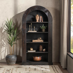 Alta Arch Charcoal Haze Bookcase - Ornate Home