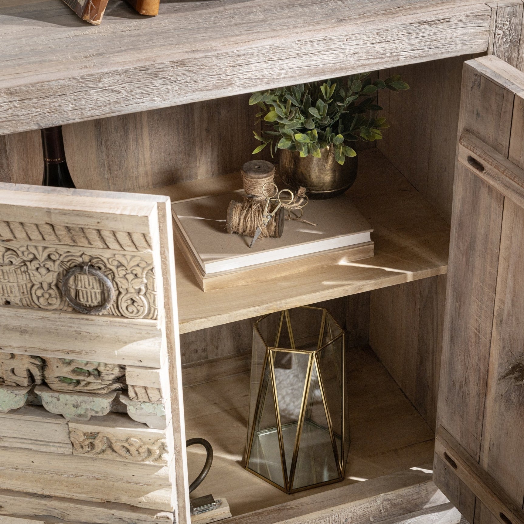 Alta Bleached White 4Dr Sideboard - Ornate Home