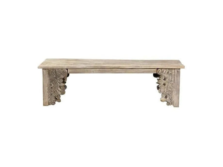Alta Bleached White Bench - Ornate Home