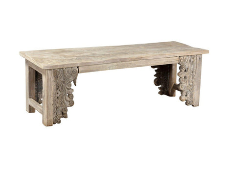 Alta Bleached White Bench - Ornate Home