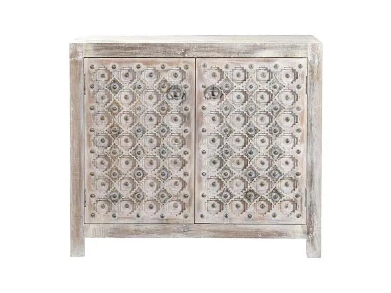 Alta Bleached White Carving Sideboard - Ornate Home