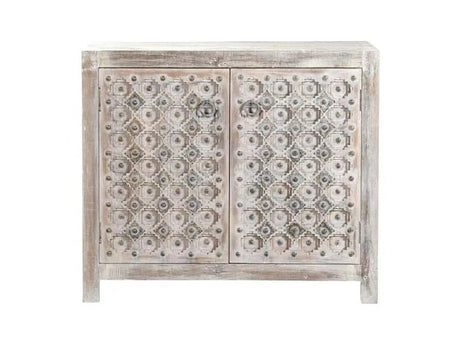 Alta Bleached White Carving Sideboard - Ornate Home