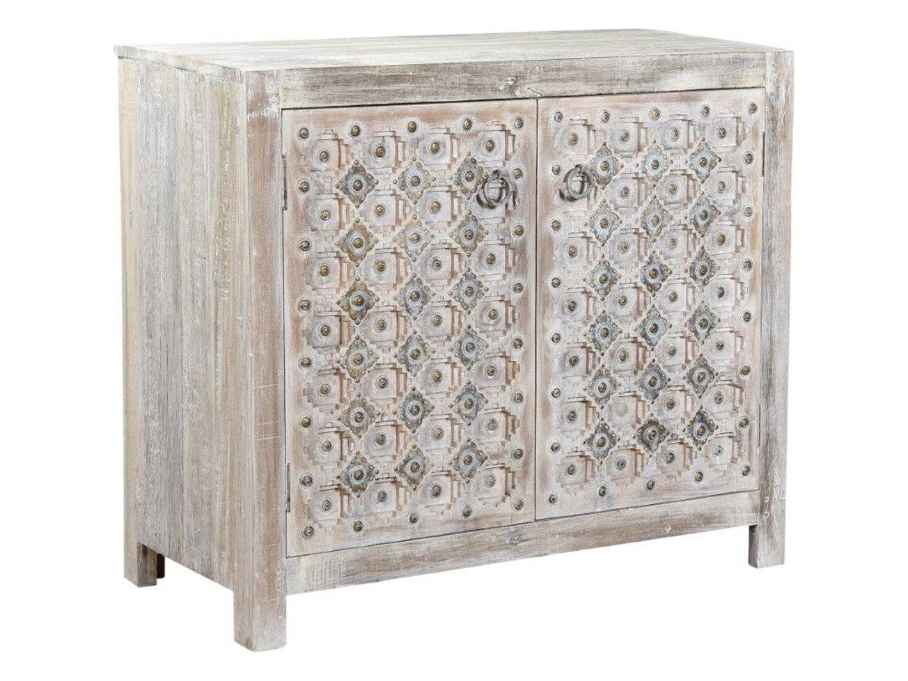 Alta Bleached White Carving Sideboard - Ornate Home