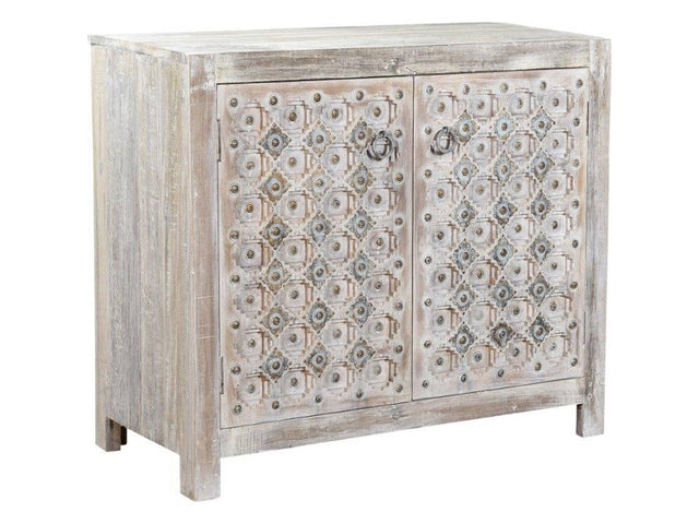 Alta Bleached White Carving Sideboard - Ornate Home