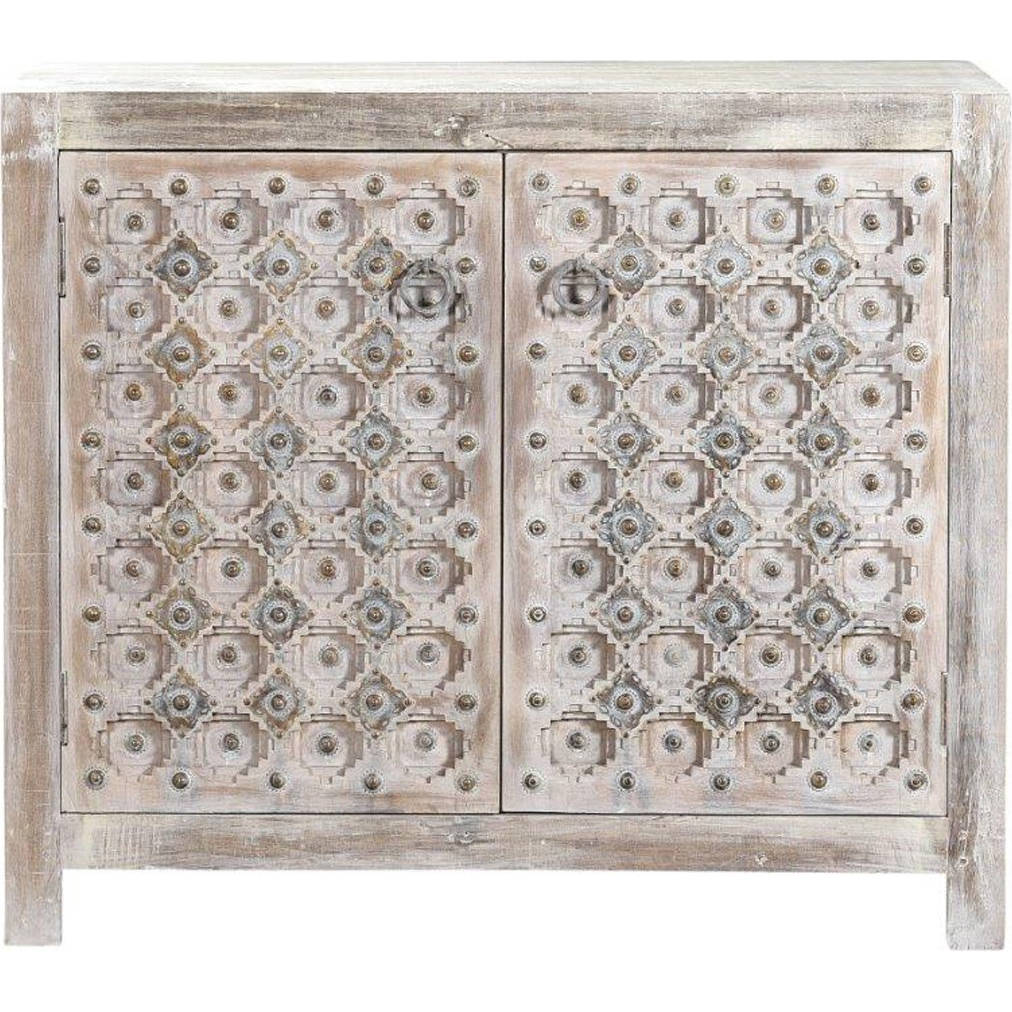 Alta Bleached White Carving Sideboard - Ornate Home