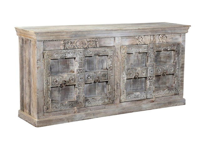 Alta Distressed Brown 4 Door Sideboard - Ornate Home
