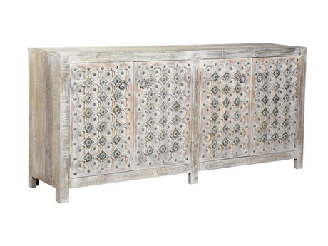 Alta Distressed Brown Carving Sideboard - Ornate Home