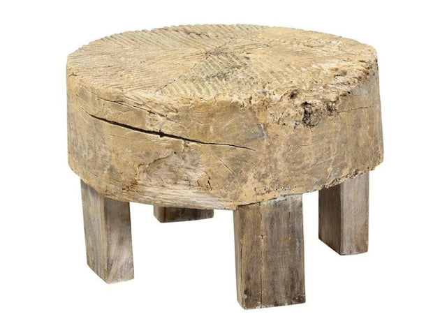 Alta Natural Wheel End Table - Ornate Home