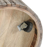 Alta Natural Wheel Round Coffee Table - Ornate Home