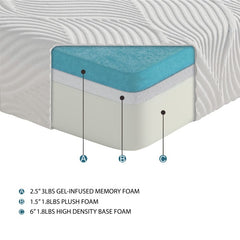 Altair Silver 10" Twin Xl Gel-infused Memory Foam Mattress - Ornate Home