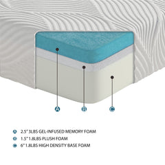 Altair Silver 10" Twin Xl Gel-infused Memory Foam Mattress - Ornate Home