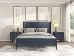 Altamira Malta Blue Eastern King Bed - Ornate Home