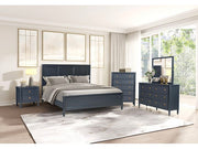 Altamira Malta Blue Queen 4 Piece Bedroom Set - Ornate Home