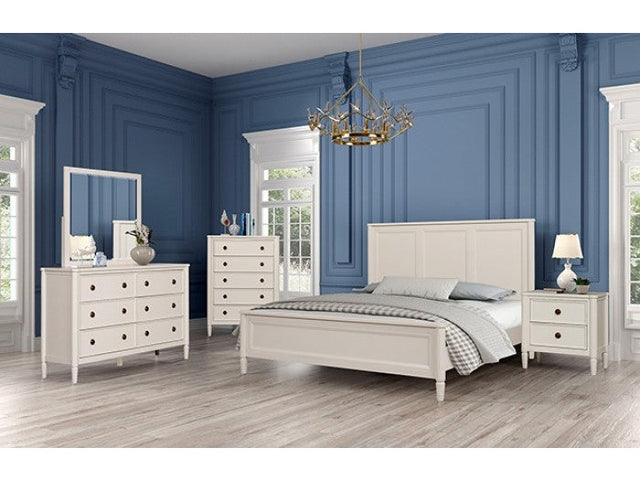 Altamira White Queen 5 Piece Bedroom Set w/Chest - Ornate Home