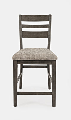 Altamonte Brushed Grey High/Low Dining Table w/ 2 Uph Stools, 4 Ladderback Stools - Ornate Home